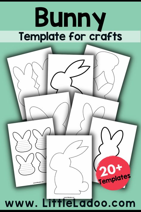 Easter Bunny Craft Template Free Printable Bunny Template, Easter Bunny Templates Free Printables, Bunny Template Printable Free Pattern, Easter Bunny Printable, Easter Bunny Craft, Easter Bunny Template, Bunny Printable, Pom Pom Bunnies, Somebunny Loves You