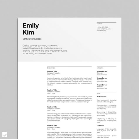 STANDARD VERSION - HireGradeResumes Elevate your professional image with our Swiss-inspired, elegant templates. Designed with influences from the Swiss Design Movement and International Typographic Style, they offer a perfect blend of modern minimalism and professional sophistication, ideal for creating outstanding resumes. Our templates cater to all career levels, from budding professionals to seasoned executives, adapting seamlessly to your unique professional journey. They are user-friendly a International Typographic Style, Cv Inspiration, Minimalist Resume Template, Resume Design Professional, Minimalist Resume, Simple Resume Template, Documents Design, Simple Resume, Cv Design