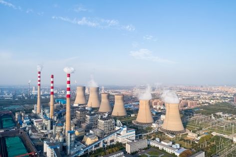 Modern large thermal power plant in dezh... | Premium Photo #Freepik #photo #power-plant #nuclear-power #nuclear-energy #power-station Thermal Power Station, Steam Technology, Thermal Power Plant, Nuclear Power Station, China City, Fire Life, Nuclear Plant, Technology Photos, Nuclear Energy