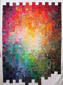 Exuberant Color : Playing inside, ignoring outdoors.................... Gradient Quilts, Gradient Quilt, Watercolor Quilts, Exuberant Color, Watercolor Quilt, Rainbow Quilts, Bargello Quilts, Postage Stamp Quilt, Color Gradients