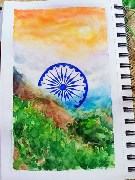 Independence Day Painting For Kids, Independence Day Canvas Painting, Independence Day Watercolor Painting, Independence Day Painting Competition, Independence Day Special Drawing, Indipendente Day Drawing Idea, Independence Day Painting Ideas, Independence Day Drawing Competition, Tricolour Craft