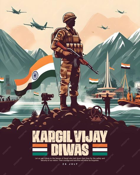 Premium PSD | Kargil Vijay Diwas 26th July India Celebration Social Media Post Template Banner Army Indian, Village Scene Drawing, Indian Images, Kargil Vijay Diwas, Army Drawing, Duck Species, Cubicle Wall, Vijay Diwas, Whatsapp Background