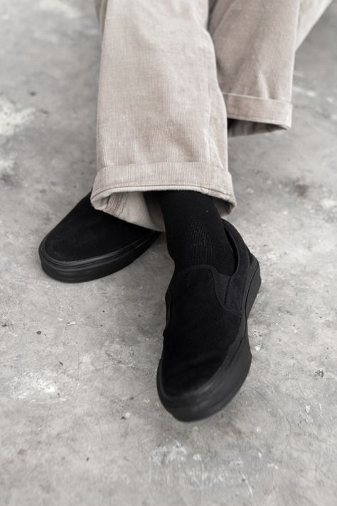 Ready for a new chapter in 2023 with All Black Slip-On! ⚫️ Available now: Anniversary Sale up to 60%. All items start from IDR 60.000,- and get free shipping. Link on bio. 📷: @hendi.irawan Van Slip Ons Outfit, Van Slip Ons, Vans Shoes Outfit, Slip Ons Outfit, Black Vans Shoes, Full Black Outfit, Black Slip On, Black Vans, Vans Slip On