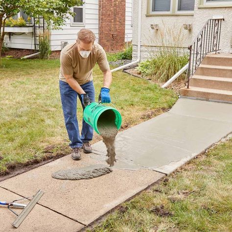 Fixing Cracked Sidewalk, Diy Concrete Resurfacing, Resurface Concrete Walkway, Concrete Sidewalk Makeover, Resurface Concrete Porch, Resurface Concrete Driveway, Resurfacing Concrete Patio, Cement Sidewalk Ideas, Diy Sidewalk Walkways