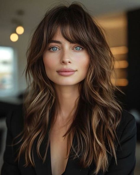 Layered Hairstyles With Bangs, Long Layered Hairstyles, Rambut Brunette, Shaggy Long Hair, Layered Hair With Bangs, Peach Hair, Layered Hairstyles, Upgrade Your Look, Long Hair With Bangs