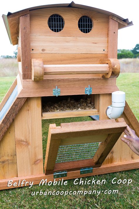 Easy egg collection with the Belfry Mobile Chicken Coop.  Who doesn't love fresh eggs! Chicken Coop Egg Collector, Mobile Chicken Coop, Types Of Eggs, Chicken Coup, Egg Incubator, Diy Chicken, Hatching Eggs, Fresh Chicken, Diy Chicken Coop