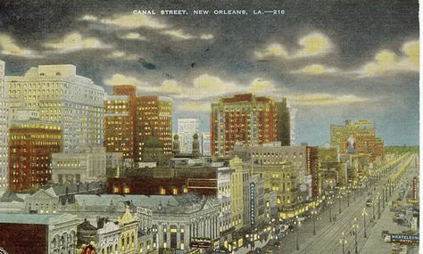 canal-street-new-orleans----216_3884706051_o  #postcards #collectables #vintage #retro #photos #art #collectable #drawnings #postcard Street At Night, Retro Photos, New Orleans Louisiana, Ocean City, Read News, Vintage Postcard, Street Scenes, Vintage Postcards, Main Street