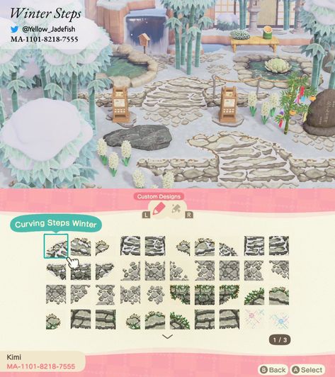 Snowy Island, Acnh Motifs, Acnh Winter, Acnh Art, Acnh Christmas, Ac Codes, Acnh Paths, Acnh Patterns, Motif Acnl