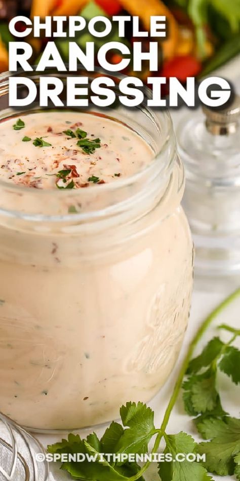 Homemade Chipotle Ranch, Chipotle Ranch Dressing Recipe, Chipotle Ranch Sauce, Spicy Ranch Dressing, Low Carb Greek Yogurt, Vegetarian Burrito, Chipotle Ranch Dressing, Homemade Dressings, Homemade Chipotle