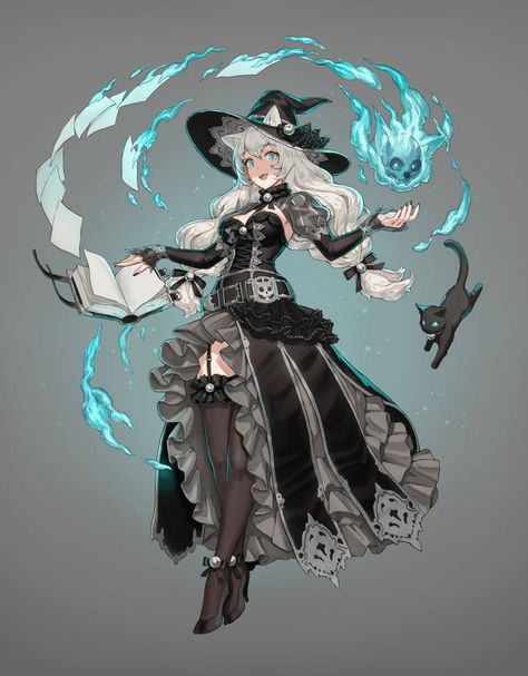 Witch Characters, Fantasy Witch, Samurai Artwork, A Witch, Anime Character Drawing, Dnd Characters, Character Portraits, Fantasy Character Design, Cute Anime Character