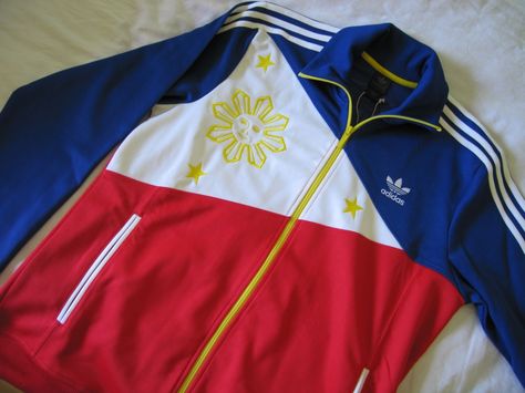 Adidas: Philippines :: Worn for Manny Pacquiao fights Philippines Jacket, Filipino Streetwear, Philippines Clothes, Adidas Jacket Outfit, Philippines Outfit, Adidas Track Jacket, Tracksuit Tops, Everyday Fashion Outfits, Team Wear