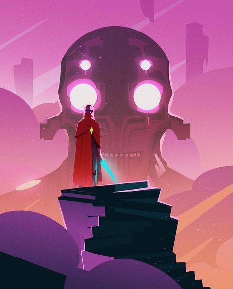 Cosimo Galluzzi, Hyper Light Drifter, Tumblr Feed, Greatest Villains, Night Scenery, Video Game Art, Character Creation, Whimsical Art, Pretty Colours