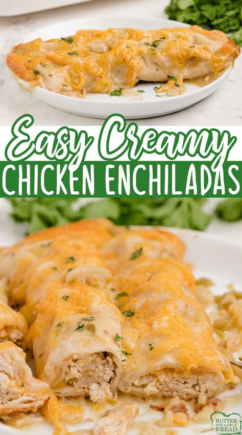 Easy Chicken Enchiladas made completely from scratch with rotisserie chicken for a quick and simple dinner recipe. Our favorite chicken enchilada recipe that is packed with protein and low in fat and carbs too! Rotisserie Chicken Oven, Leftover Chicken Recipes Easy, Rotisserie Chicken Enchiladas, Easy Chicken Enchiladas, Easy Chicken Enchilada Recipe, Costco Rotisserie Chicken, Recipes Using Rotisserie Chicken, New Chicken Recipes, Rotisserie Chicken Breast