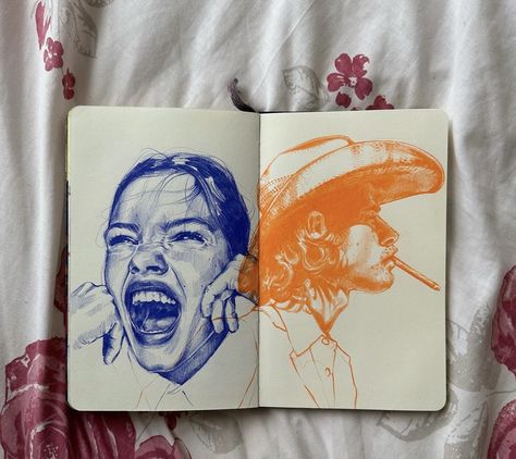 Drawings Of People, Drawing Hands, Drawing Faces, Sketchbook Art Journal, Art Diary, Arte Inspo, Arte Sketchbook, February 19, Dope Art