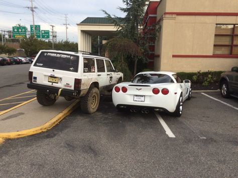 This Jeep owner who out-assholed this Corvette owner. G.E.N.I.U.S.! Bad Parking, Jeep Xj Mods, Revenge Stories, Jeep Xj, Smart Auto, Jeep Girl, What Do You Mean, Jeep Life, Jeep Cherokee