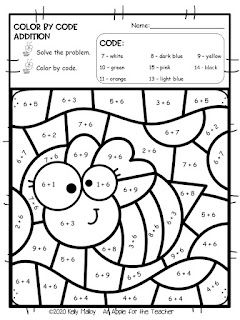 An Apple For The Teacher: Bugs Color By Number Math Facts Practice Color By Number Math Worksheets, Math Facts Practice, Color By Number Math, Math Coloring Pages, Maths Colouring Sheets, Nanny Activities, Teacher Giveaway, Kindergarten Math Free, Coloring Pages Ideas