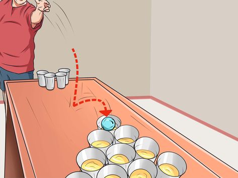 How+to+Play+Beer+Pong+--+via+wikiHow.com Birthday Drinking Games, Halloween Beer Pong, Beer Pong Rules, College Party Games, Diy Beer Pong, Diy Beer Pong Table, Teamwork Games, Beer Games, Diy Party Games