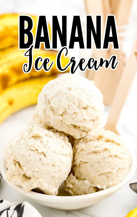 Creamy and sweet, all you need is a bunch of ripe bananas to make this rich and silky banana ice cream. Banana Nut Ice Cream Recipes, Homemade Banana Ice Cream Recipe, Homemade Banana Ice Cream, Chunky Monkey Ice Cream, Frozen Deserts, Banana Ice Cream Recipe, Snacks Sweet, Banana Cream Cheesecake, Ice Cream Recipes Machine