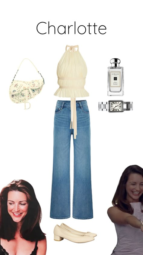 Charlotte York in '24 outfitinspo <3 #satc #fashioninspo #outfits #nycgirl #cleangirl #charlotteyork #coquette #nyc #fashion #pretty #girlhood Charolette York Aesthetic Outfits, Charlotte York Outfits Inspiration, Charlotte York Style Outfits, Charlotte York Outfits Satc, Satc Charlotte Outfits, Charollete York Aesthetic, Charlotte York Dress, Charlotte Sexandthecity Outfit, Charollete York