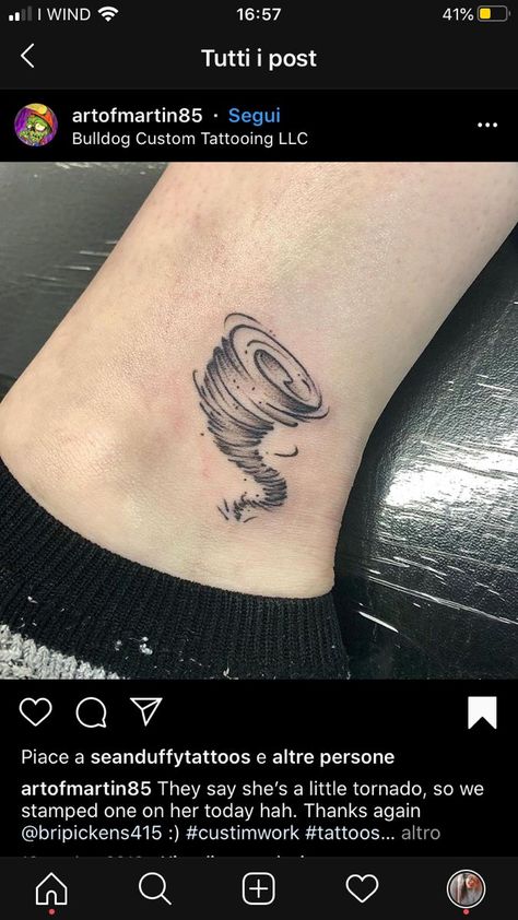 Twister Movie Tattoo, Tiny Tornado Tattoo, Twister Tattoo Ideas, Tornado Tattoo Minimalist, Tornado Tattoo Ideas, Whirlwind Tattoo, Twister Tattoo, Tornado Tattoo, Cooking Tattoo