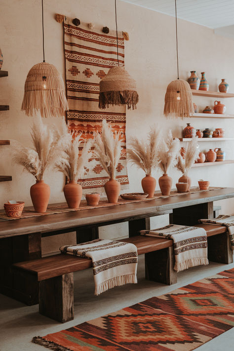 Bohemian and Tribal Decor Ideas for Your Home Boho Desert Decor, Desert Boho Decor, All White Room, Farmhouse Trends, Desert Chic, Boho Desert, Desert Decor, Chic Lighting, Bohemian Room