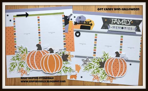 Fall Scrapbook Layouts, Family Layout, Halloween Layout, Gold Foil Paper, Halloween Scrapbook, Fall Scrapbook, Scrapbook Sketches, Picture Collage, Layout Inspiration