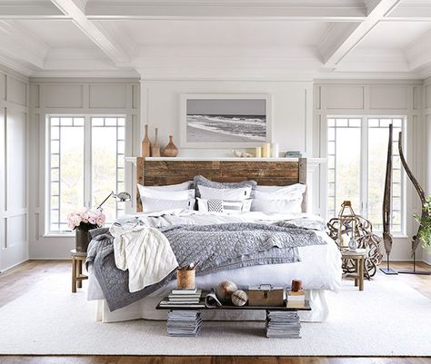 New England Style - Coastal - Bedroom - Glasgow - by Houseology Design Group Limited | Houzz UK New England Style Bedroom, New England Style Living Room, Driftwood Bedroom, England Bedroom, Hamptons Style Bedroom, New England Bedroom, Driftwood Headboard, New England Decor, New England Interior