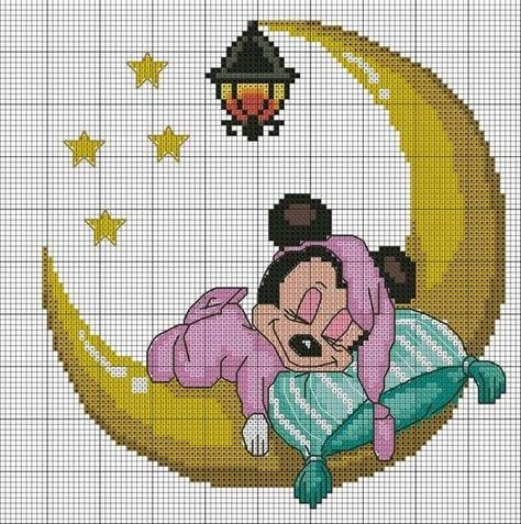 Minnie Mouse x-stitch Community Photos, Cross Stitch Fairy, Baby Fotografie, Disney Cross Stitch Patterns, Baby Zimmer, Cross Stitch For Kids, Stitch Cartoon, Pola Kristik, Disney Cross Stitch