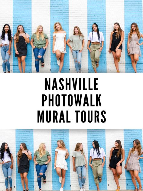 Nashville Wall Murals, How To Pose In Front Of A Mural, Posing In Front Of Mural, Nashville Murals Poses, Nashville Family Photos, Nashville Photo Spots, Nashville Poses, Mural Poses, Famous Murals