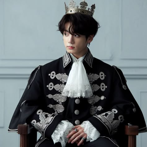 Jungkook King Edit, Jungkook As King, Jungkook Prince Edit, Jungkook Prince, Mafia Fanart, City Of Tears, King Jungkook, Fantasy Royalty, Prince Jungkook