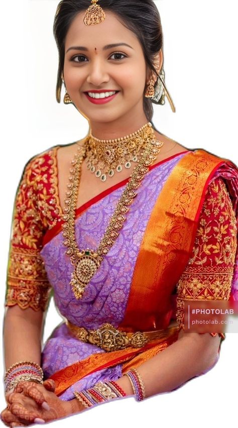 Jewellery For Pattu Saree, Traditional Pattu Saree Blouse Designs, Indian Wedding Sarees For Bride, Pattu Bridal Sarees, Purple Saree Jewellery Ideas, Wedding Sarees For Bride South Indian, Wedding Pattu Sarees For Bride, Blouse Designs For Bride Indian Weddings, Best Blouse Designs For Pattu Sarees