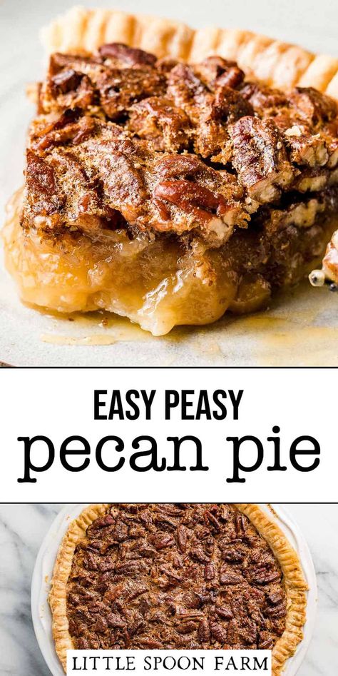 This pecan pie recipe is easy to make from scratch and perfect for Thanksgiving and Christmas dessert. It has just the right amount of sweet and salty flavor and the filling stays set, not runny! An all-butter pie crust or our sourdough pie crust gives the pie a tender, flaky crust that everyone will rave about! Easy Pecan Pie Recipe, Pecan Desserts Recipes, Best Pecan Pie Recipe, Easy Pecan Pie, Homemade Pecan Pie, Pecan Desserts, Best Pecan Pie, Pecan Pie Easy, Pie Filling Recipes