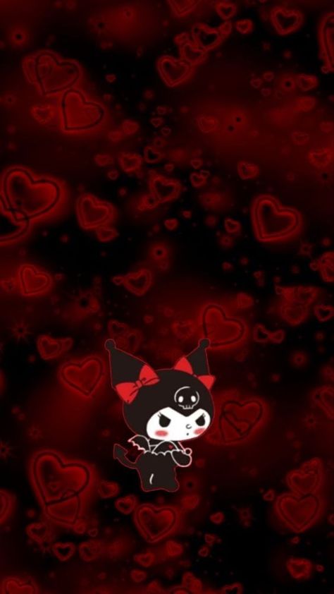 Red Kuromi, Hello Kitty Phone Wallpaper, Kuromi Wallpaper, Hello Kitty Wallpaper Hd, Red And Black Wallpaper, Amazing Wallpaper, Walpaper Hello Kitty, Dark Red Wallpaper, Emo Wallpaper