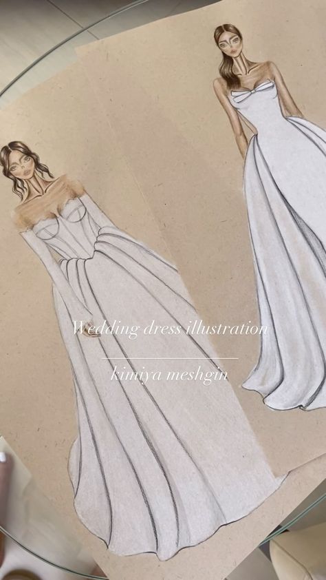 Illustration World | Published by:-@roaringlionart . . . Fashion illustration:-@and_bride_bridal . . . . organza wedding dress #organzaweddingdress… | Instagram Wedding Dress Sketches Design Bridal Gowns, Wedding Dress Illustrations, Wedding Dress Sketches, Dress Illustration, Organza Wedding Dress, Bride Squad, Dress Sketches, Bride Bridal, Elegant Wedding Dress