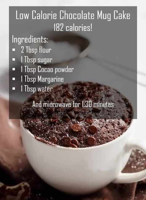 Low Calorie Mug Cookie, Low Calorie Chocolate Mug Cake, Low Calorie Mug Cake Microwave, Low Calorie Microwave Dessert, Low Calorie Mug Desserts, Low Cal Mug Cake, Mug Cake Low Calorie, Low Calorie Mug Cake, Microwave Cakes