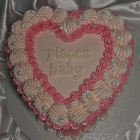 Pisces season has come to an end🫶🏼 #piscesseason #piscescake #vintagecake #heartcake #pinkcake #orangecountycakes #occakes #orangecountysmallbusiness #thelayeredbakery #explorepage Pisces Heart Cake, Pisces Birthday Cake Aesthetic, Pisces Birthday Cake, Pisces Pink, Heart Shaped Cakes Birthday Pisces, Pisces Princess Cake, Pisces Birthday, Heart Cake, Pink Cake