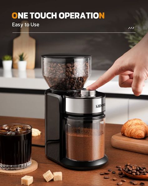 Removable upper burr, hopper, chamber, bonus free cleaning brush included for easy clean them. Burr Coffee Grinder, Coffee Bean Grinder, French Press Coffee, Grinding Machine, Coffee Type, Coffee Grinder, Coffee Bean, Drip Coffee, French Press