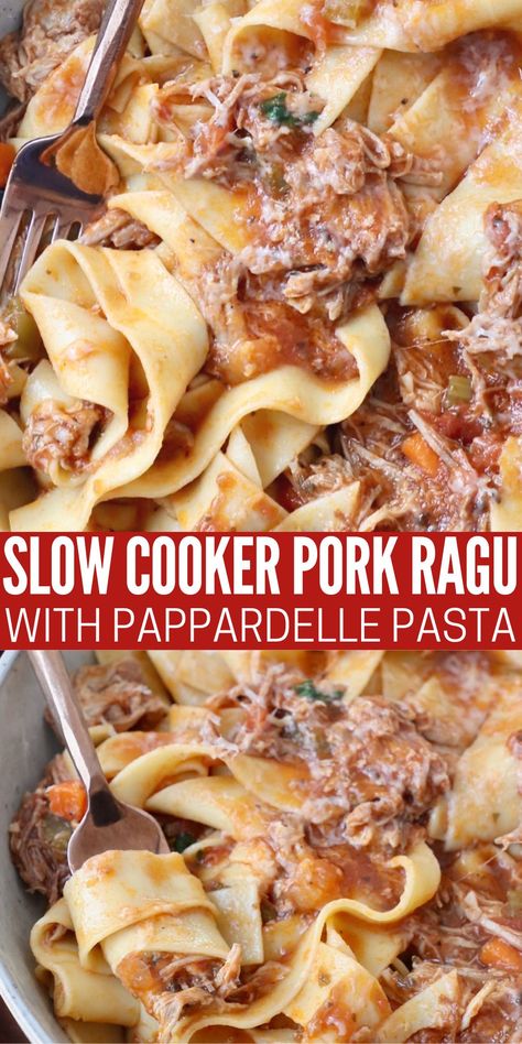 Pork Ragu Crockpot, Pork Shoulder Roast Crock Pot, Pulled Pork Pasta, Red Wine Tomato Sauce, Bbq Pork Loin, Slow Cooker Pork Shoulder, Slow Cooker Spaghetti Sauce, Italian Meat Sauce, Pork Pasta