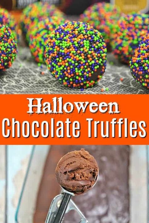 Halloween Chocolate Truffles Truffles Easy No Bake, Halloween Truffles, Easy Halloween Treats, Chocolate Halloween, Easy Truffles, Fall Meals, Viral Recipes, Healthy Halloween Treats, Pinky Girl