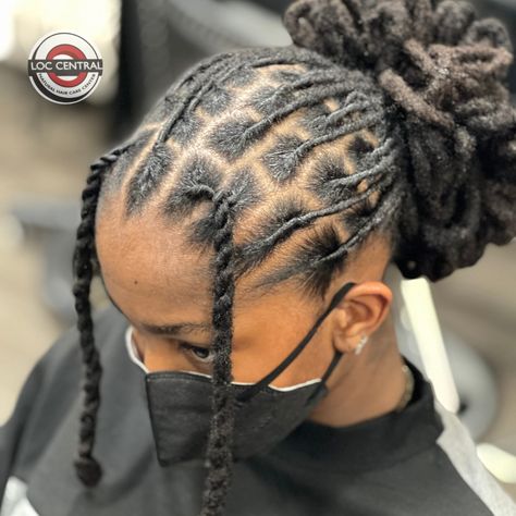 Dreadlock Petals Loc Hairstyles, Low Petal Bun Locs, Low Loc Petal Bun, Petal Loc Styles, Petal Bun Locs, Loc Petal Styles, Office Hairstyles, Elegant Bun, Natural Hair Stylists