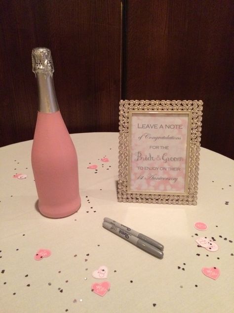 Paint a champagne bottle and have bridal shower guests sign with message to the bride and groom! Bridal Shower Bubbly Theme, Pop The Champagne Bridal Shower Ideas, Bridal Shower Food Table, Bridal Shower Champagne, Champagne Brunch, Brunch Bubbly, Disney Bridal Showers, Summer Bridal Showers, Bridal Shower Food