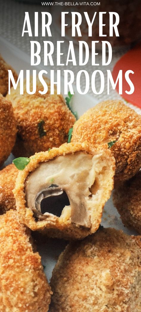 Packer Party, Air Fryer Mushrooms, Fried Mushroom Recipes, Breaded Mushrooms, Air Fryer Appetizers, Air Fryer Meals, Fried Mushrooms, Air Fryer Cooking, Air Fryer Oven Recipes