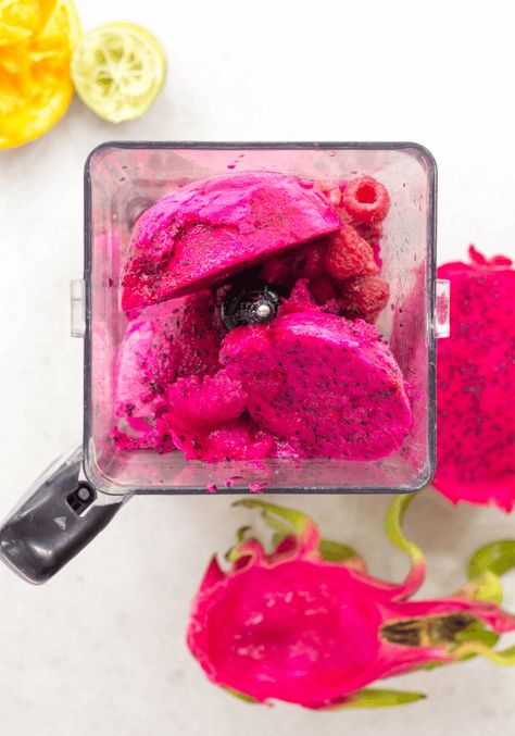 Dragon Fruit Sorbet, Dragon Fruit Sorbet Recipe, Weekly Dessert, Ice Cream Maker Recipes Healthy, Dragon Fruit Varieties, Spring Cooking, Limeade Drinks, Dragonfruit Recipes, Sour Patch Watermelon