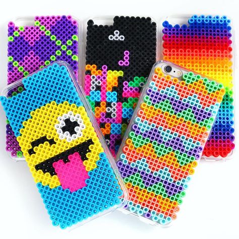 Phone Cases Perler Beads by karenkavett Diy Phone Cases, Perler Bead Designs, Perler Beads Ideas, Easy Perler Bead Patterns, Art Perle, Diy Perler Bead Crafts, Hama Bead, Motifs Perler, Diy Iphone Case