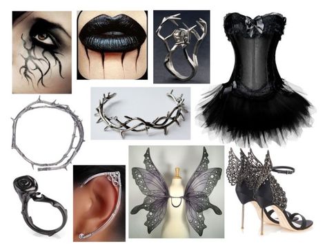 "Dark Fairy" by meranda-joi ❤ liked on Polyvore featuring Sophia Webster, Pearls Before Swine, Sheeva, Halloween, fairy, Costume and darkfairy Gothic Fairy Costume Diy, Dark Fairy Costume Diy, Angel Fancy Dress Costume, Dark Fairy Outfit, Fairy Fancy Dress, Dark Fairy Costume, Fairy Costume Diy, Cosplay Horns, Cute Emo Outfits