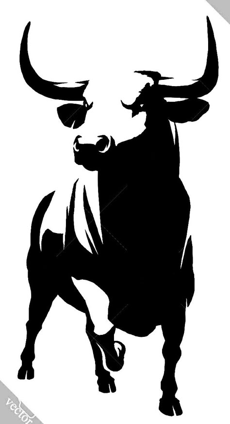 Bull Drawing Simple, Bull Outline, Toro Vector, Bull Artwork, Horse Stencil, Traditional Tattoo Designs, Easy Disney Drawings, Animal Tattoo Ideas, Bull Tattoos