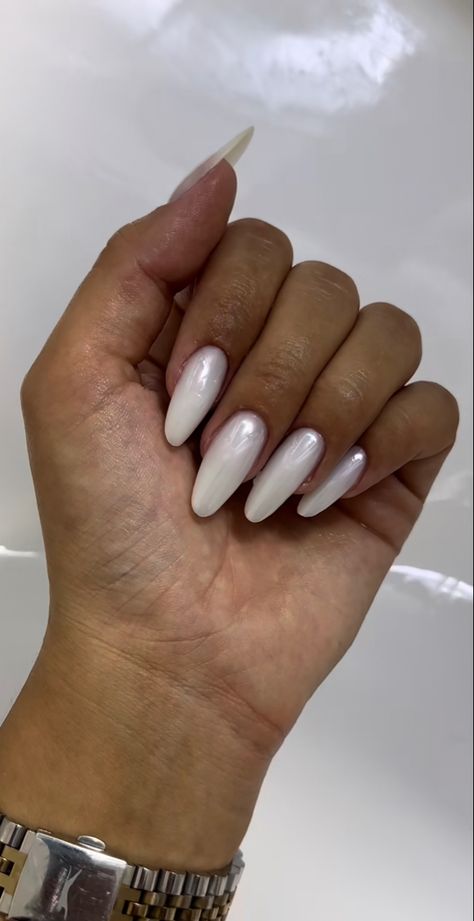 White Nails With Cherry, Nails With Cherry Design, Nails With Cherry, Milky White Nails, Cherry Design, White Acrylic Nails, Casual Nails, Milky White, White Acrylic