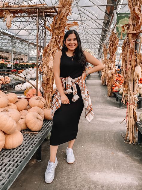 Ribbed Dress Outfit, Long Ribbed Dress, Black Ribbed Dress, Pumpkin Treats, Patch Outfit, Pumpkin Patch Outfit, Patch Dress, Ribbed Dress, Homemade Pumpkin