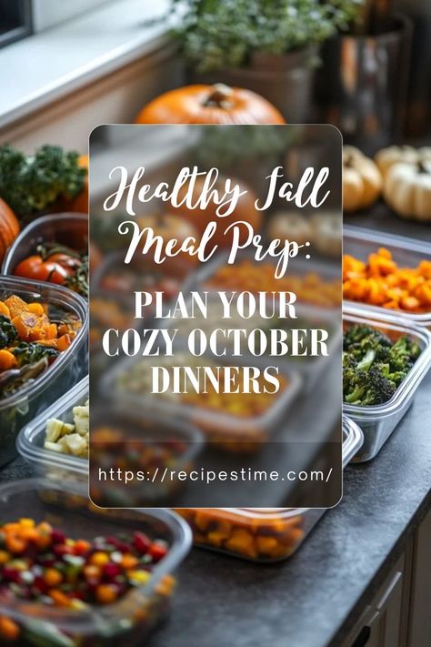 Get a head start on dinner with these healthy fall meal prep ideas! These easy recipes are full of autumn flavors and perfect for planning cozy October meals. 🎃✨ #MealPrepForFall #HealthyDinners #CozyFallRecipes #FallMealPlanning #NutritiousEats Easy Fall Meal Prep, Healthy Fall Meal Prep, Fall Meal Prep, October Meals, Cozy October, Meal Prep Plan, Dinners Healthy, Cozy Fall Recipes, Fall Meal