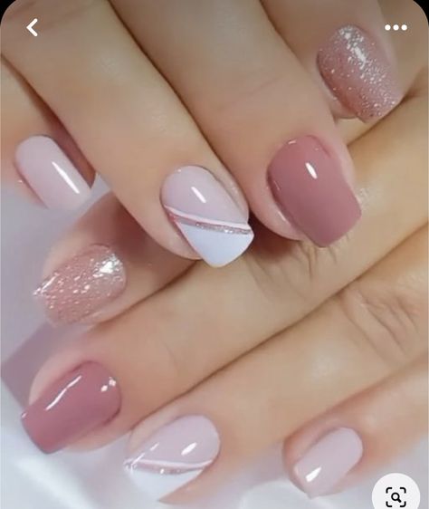 Uñas Delicadas Y Sencillas, Manicure Nail Designs, French Manicure Nails, Fancy Nails Designs, Glitter Gel Nails, Simple Gel Nails, Blush Nails, Work Nails, Pretty Nail Art Designs